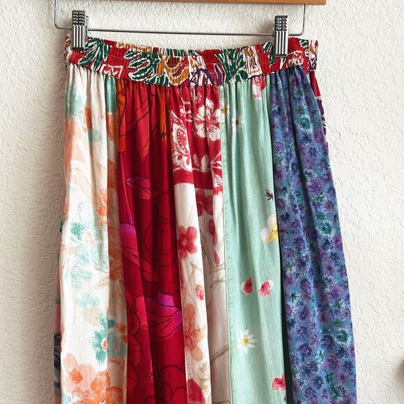 Sacred Threads Maxi Patchwork Skirt Medium Boho Hippie Peasant Cottage Farmcore - Picture 2 of 8